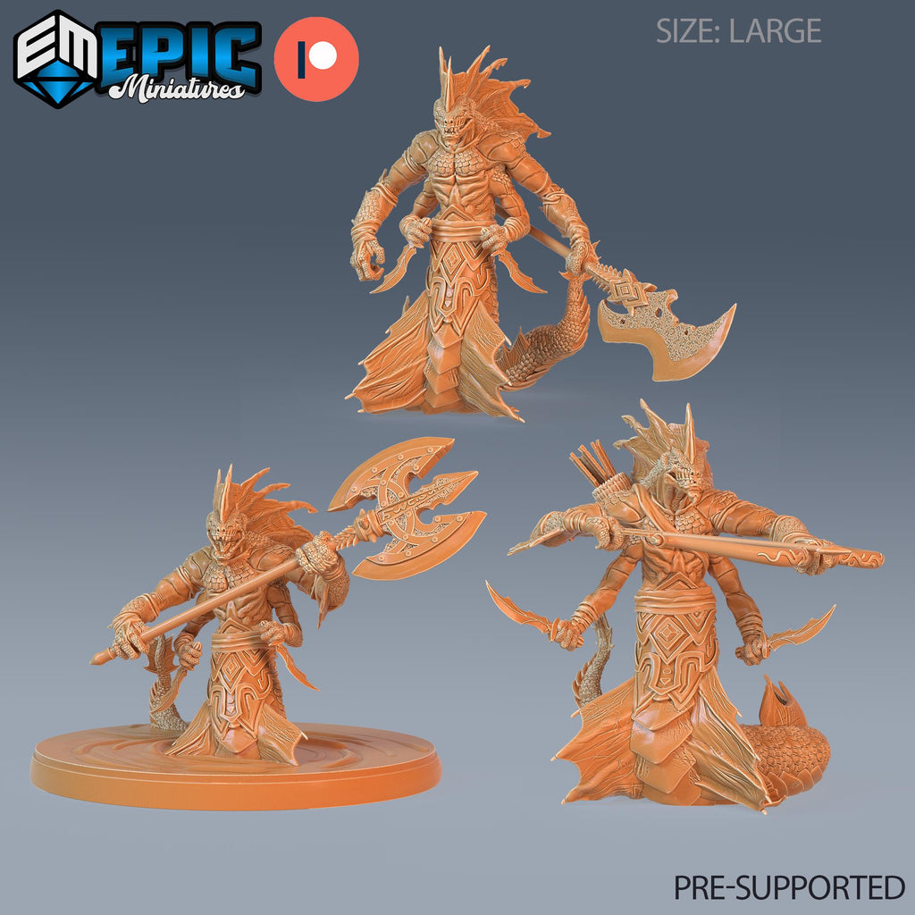 Marsh Naga Set of 3 DND miniatures group photo Cruel Marshes