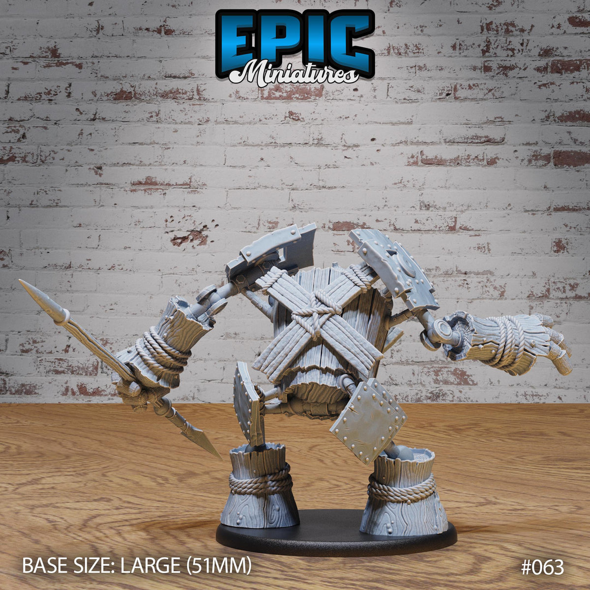 Wooden Construct Option #063 back DND miniature Dwarf Army Pack 16k resin