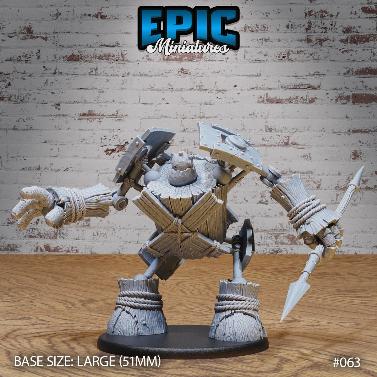 Wooden Construct Option #063 front DND miniature Dwarf Army Pack 16k resin
