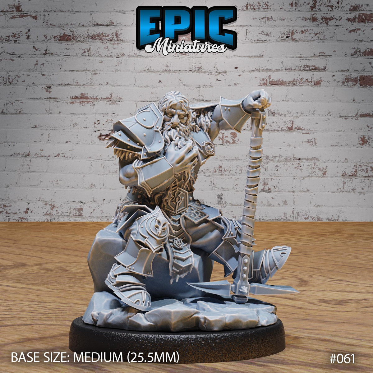 Royal Dwarf Option #061 front DND miniature Dwarf Army Pack 16k resin