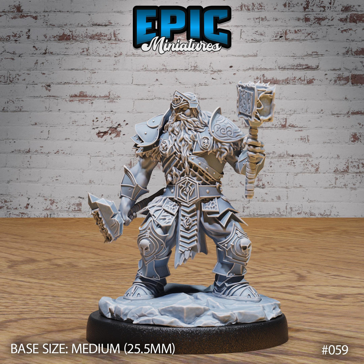 Royal Dwarf Option #059 front DND miniature Dwarf Army Pack 16k resin