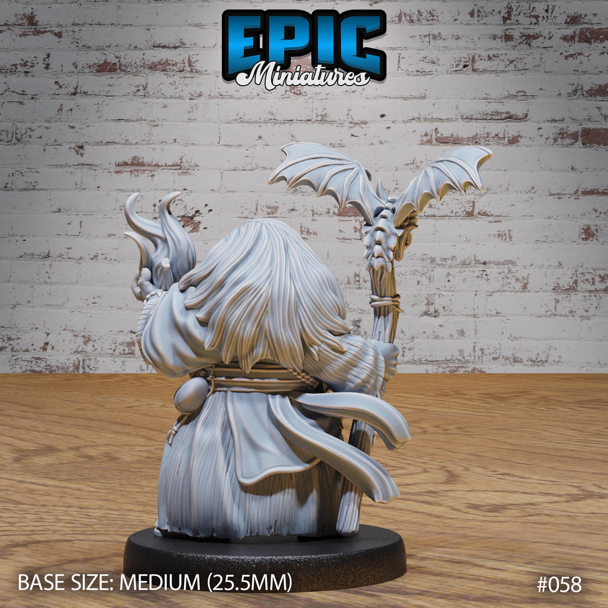 Elemental Magic Dwarf Option #058 back DND miniature Dwarf Army Pack 16k resin