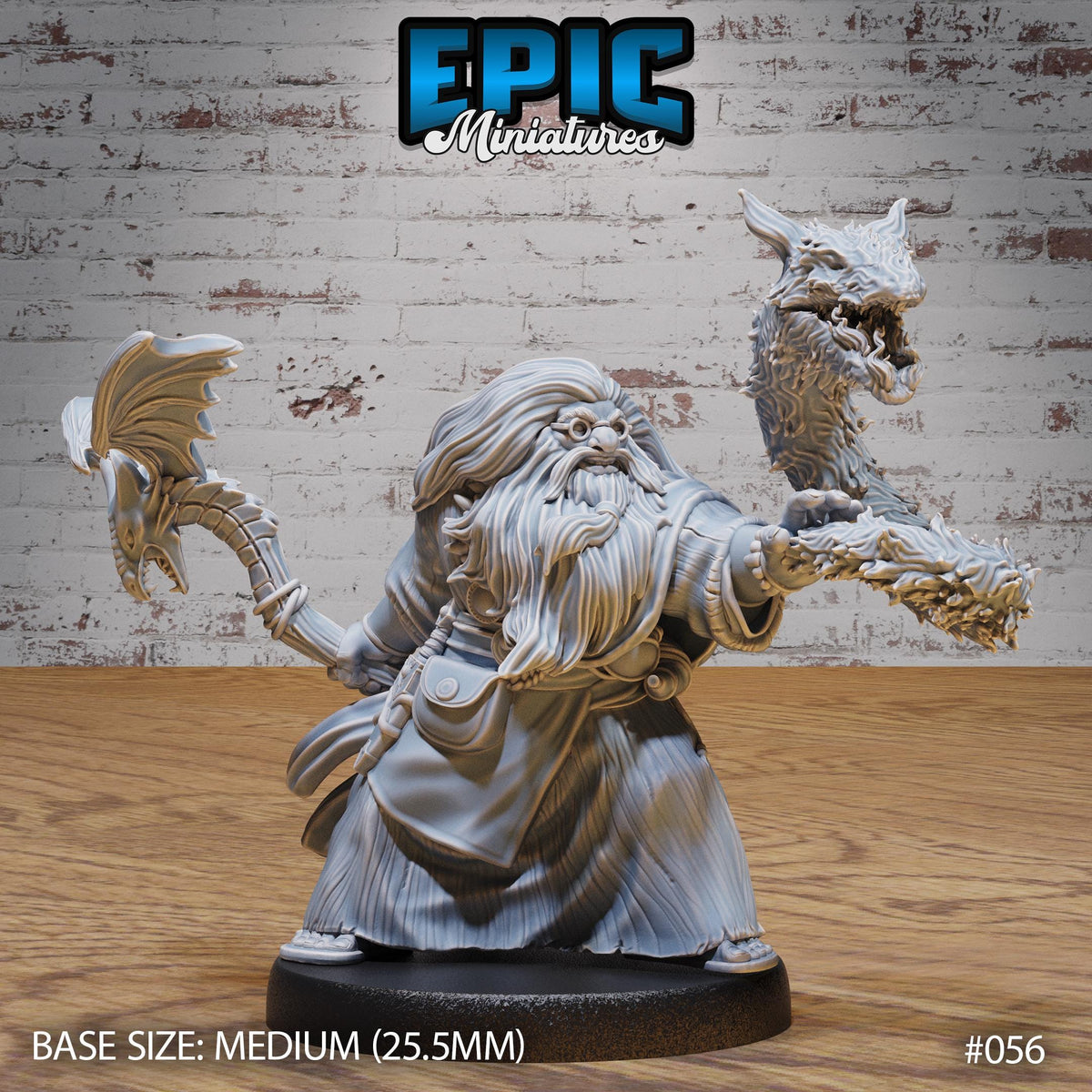 Elemental Magic Dwarf Option #056 front DND miniature Dwarf Army Pack 16k resin