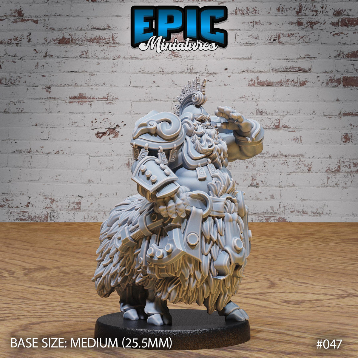Goat Centaur Option #047 front DND miniature Dwarf Army Pack 16k resin