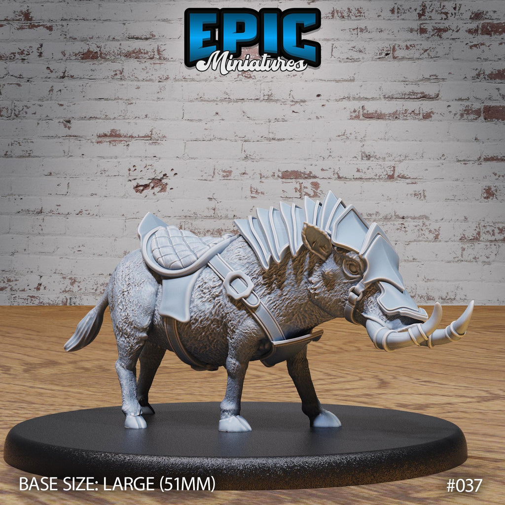 Armored Warthog and Rider Option #037 front DND miniature Dwarf Army Pack 16k resin