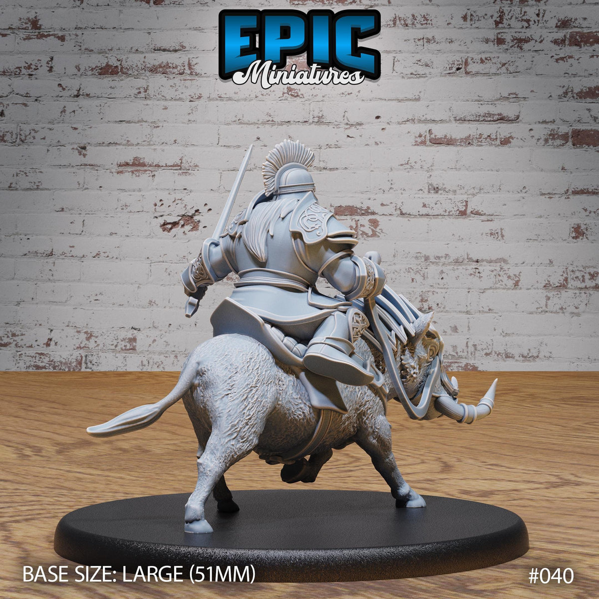 Armored Warthog and Rider Option #040 back DND miniature Dwarf Army Pack 16k resin