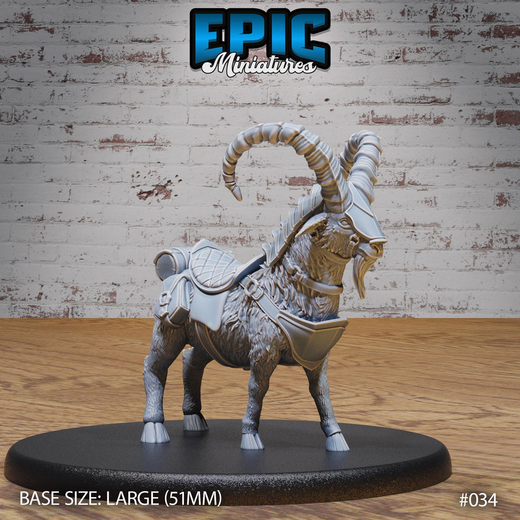 Dwarf Army Goat and Rider Option #034 front DND miniature Dwarf Army Pack 16k resin