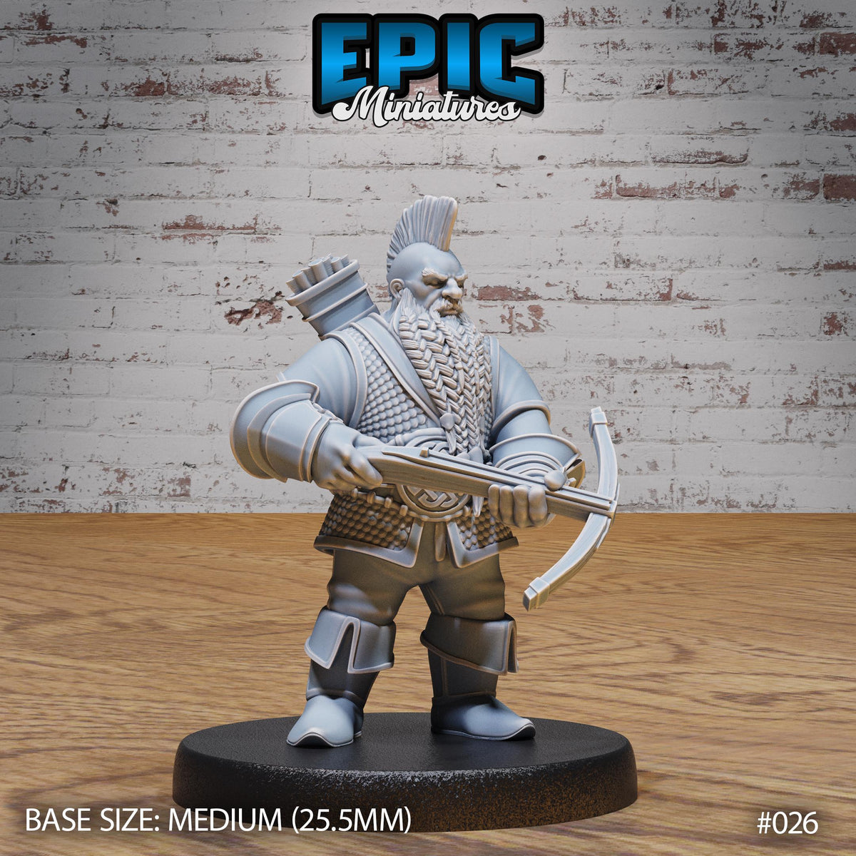 Dwarf Army Set of 10 Variations Option #026 front DND miniature Dwarf Army Pack 16k resin
