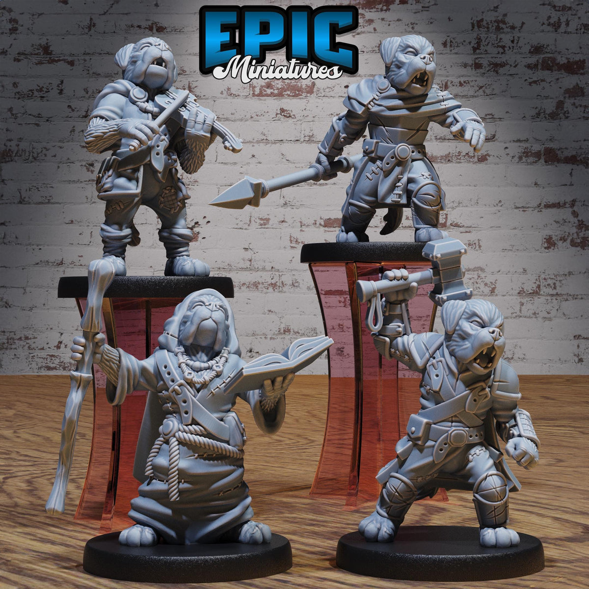 Dog Tribe Dogfolk Option #018 front DND miniature NPC Fun Pack 16k resin