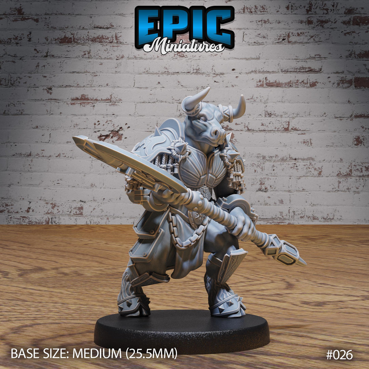 Minotaur Tribe Minotaurfolk Option #027 front DND miniature NPC Fun Pack 16k resin