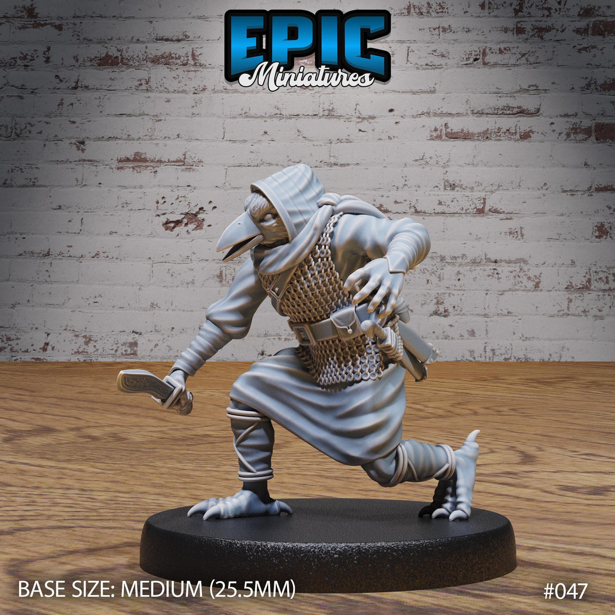 Kenku Bird Tribe Option #047 front DND miniature NPC Fun Pack 16k resin