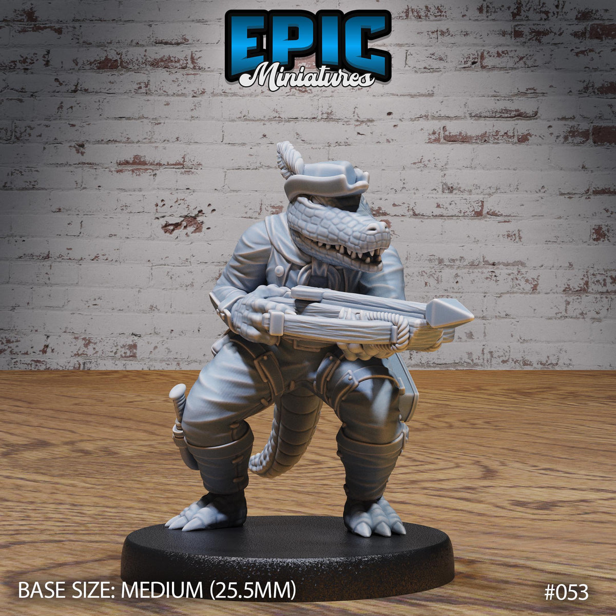 Alligator Folk Option #053 front DND miniature NPC Fun Pack 16k resin