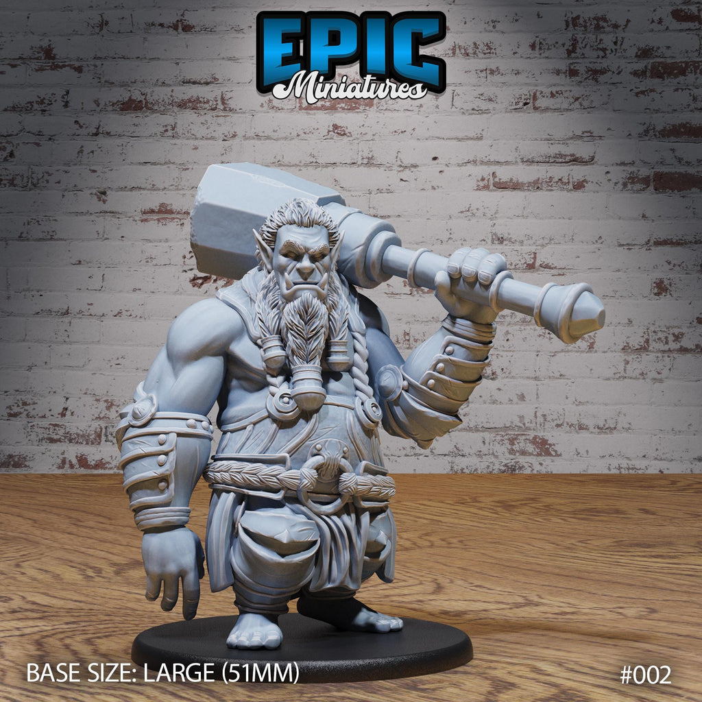 Half Troll Option #002 front DND miniature Orc Army Pack 16k resin