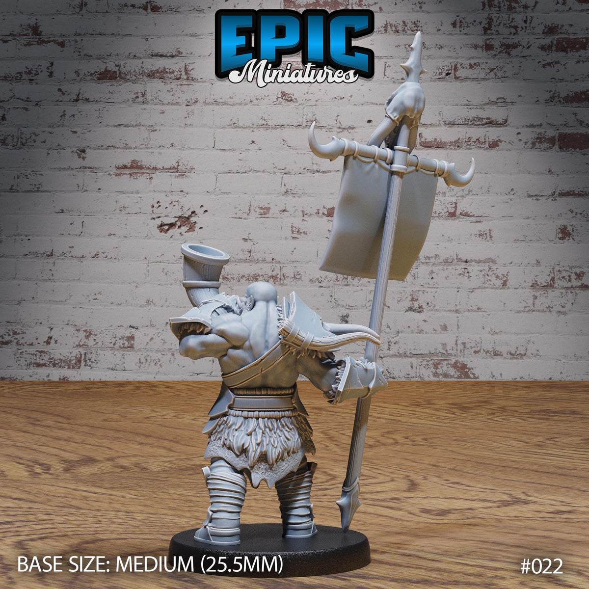 Orc Army Warrior #4 in 40mm scale front DND miniature Orc Army Pack 16k resin