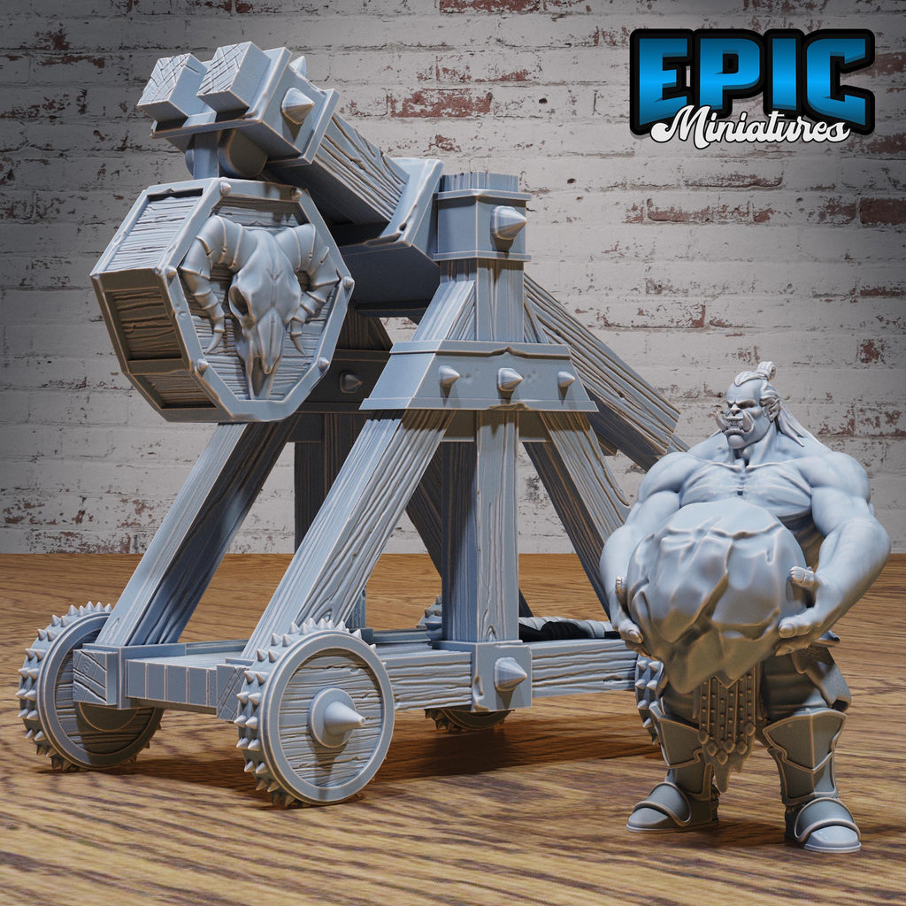 Orc Army Siege Catapult Set of 3 DND miniatures group photo Orc Army Pack