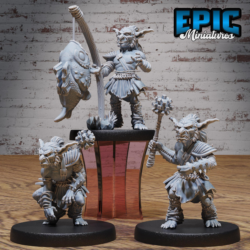 Classic Goblin Fisherman Set of 3 DND miniatures group photo Orc Army Pack