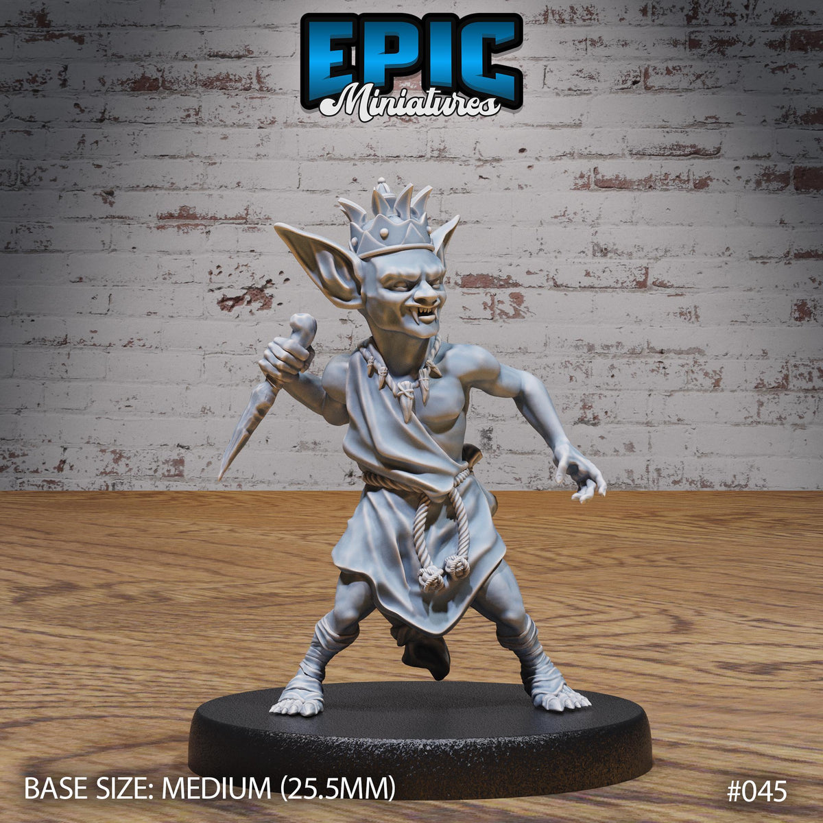 Goblin Tribe King Option #045 front DND miniature Orc Army Pack 16k resin