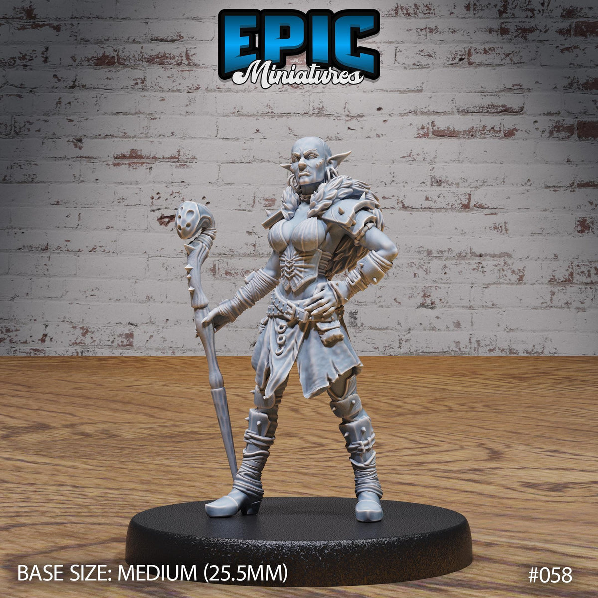 Hobgoblin Adventurer Option #058 front DND miniature Orc Army Pack 16k resin