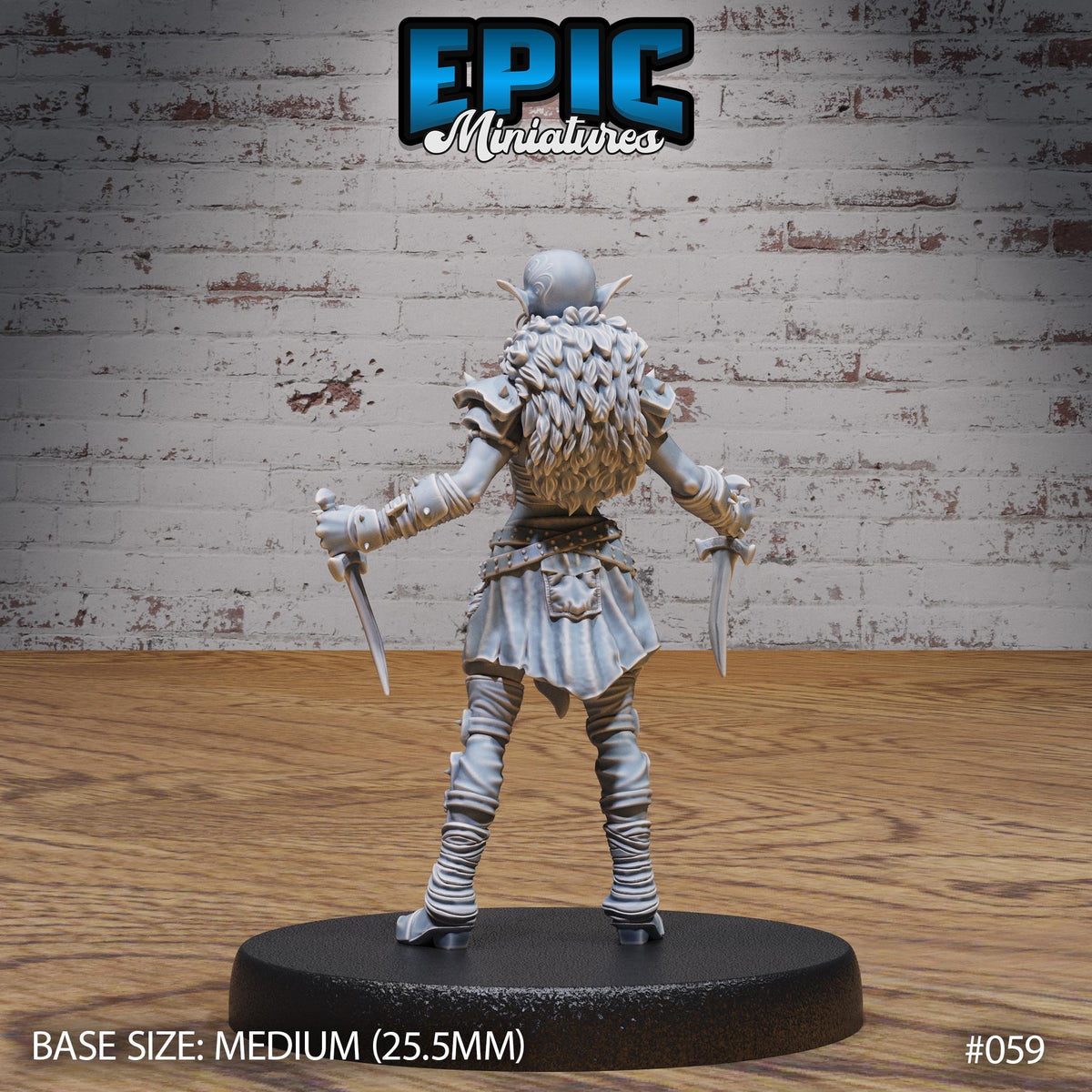 Hobgoblin Adventurer Option #059 back DND miniature Orc Army Pack 16k resin