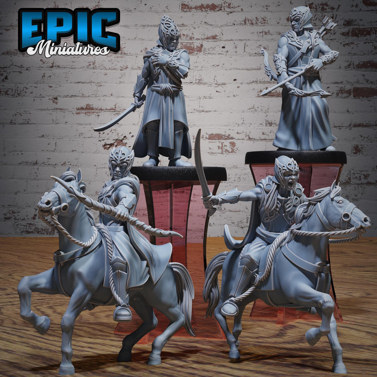 Elf Army Set of 4 DND miniatures group photo Ancient Nature