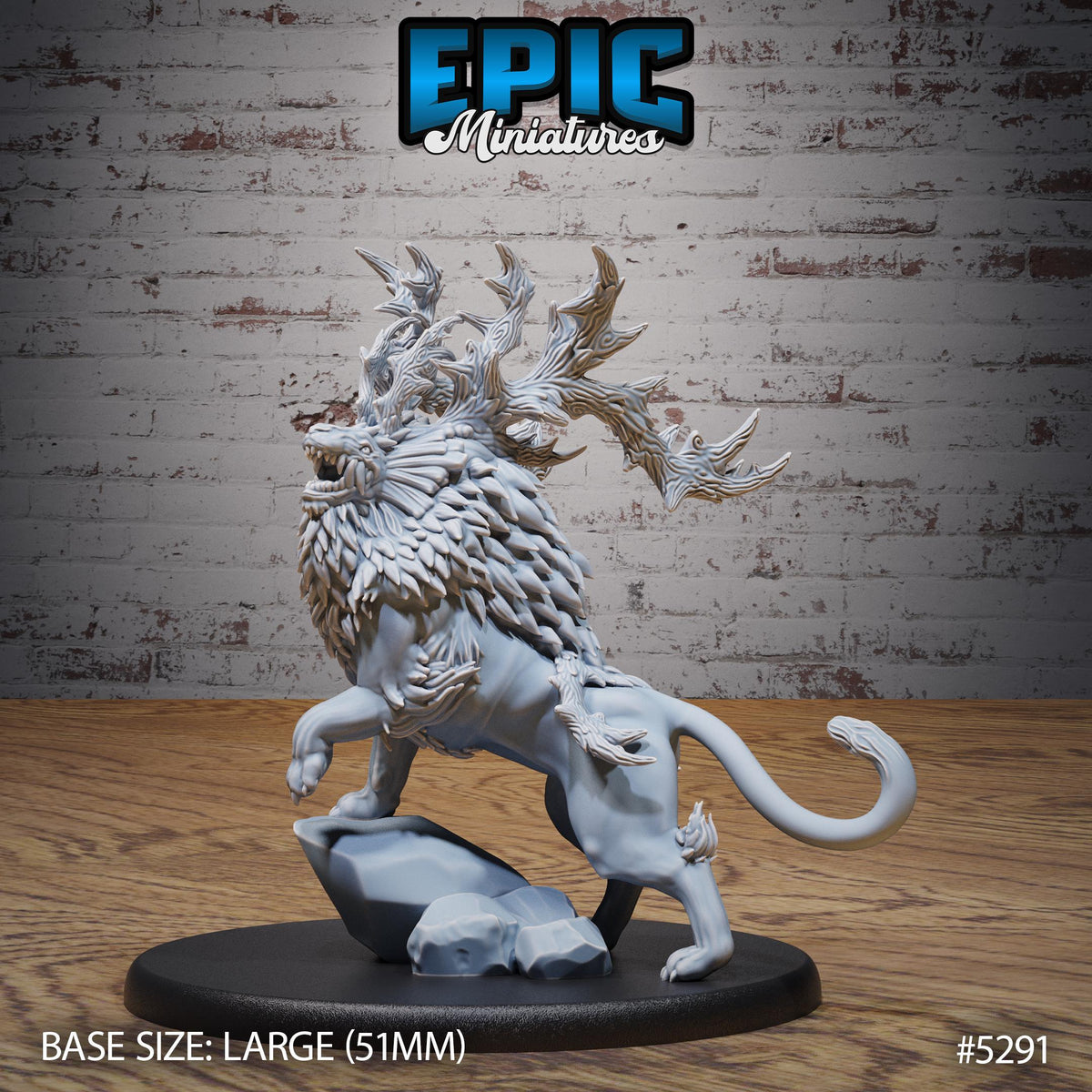 Horned Forest Beast Option #5291 front DND miniature Ancient Nature 16k resin