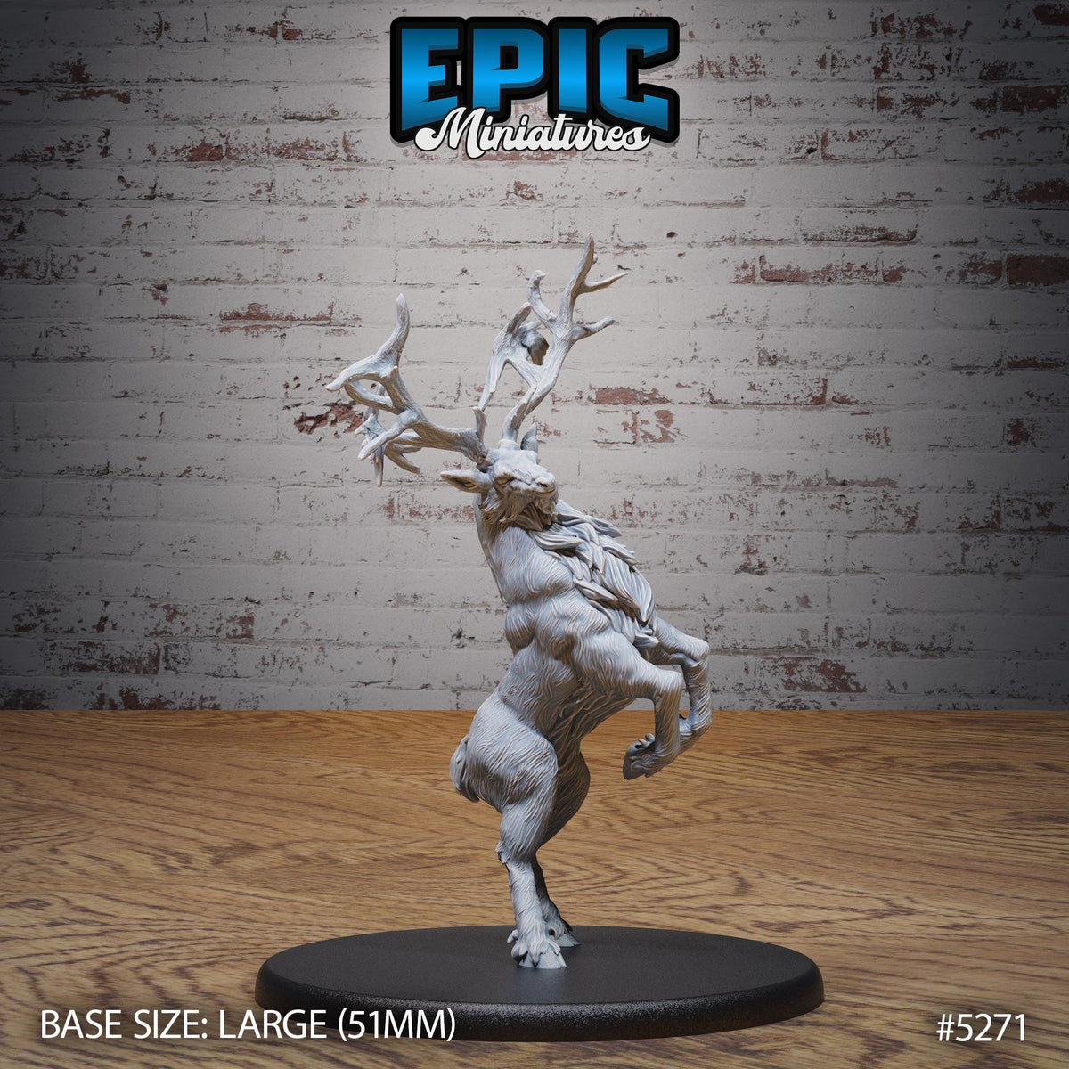Deer King Option #5271 front DND miniature Ancient Nature 16k resin
