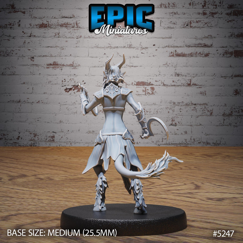 Satyr Tiefling Female Option #5247 back DND miniature Ancient Nature 16k resin