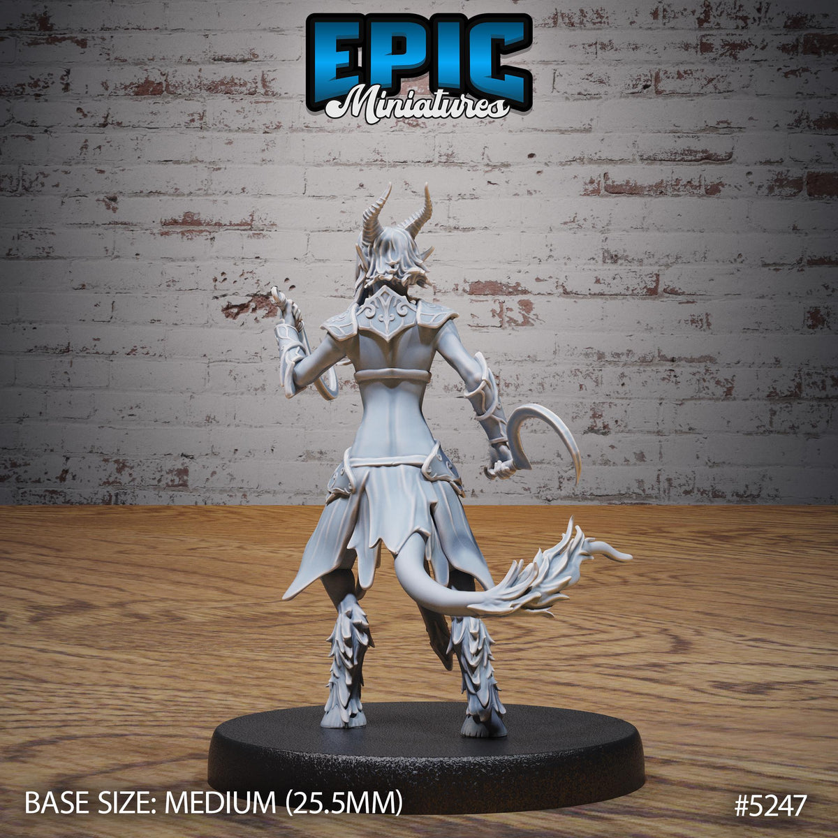 Satyr Tiefling Female Option #5247 back DND miniature Ancient Nature 16k resin