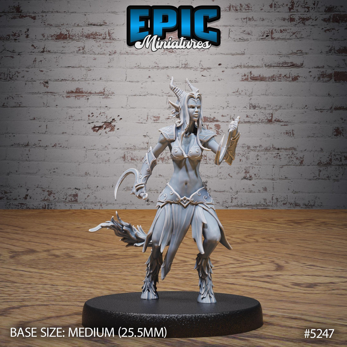 Satyr Tiefling Female Option #5247 front DND miniature Ancient Nature 16k resin