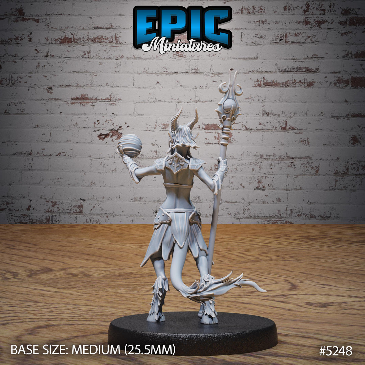 Satyr Tiefling Female Option #5248 back DND miniature Ancient Nature 16k resin