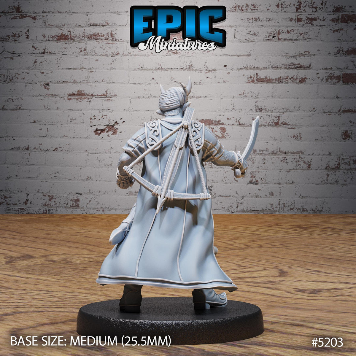 Tiefling Merchant Option #5203 back DND miniature Oriental Fortress 16k resin