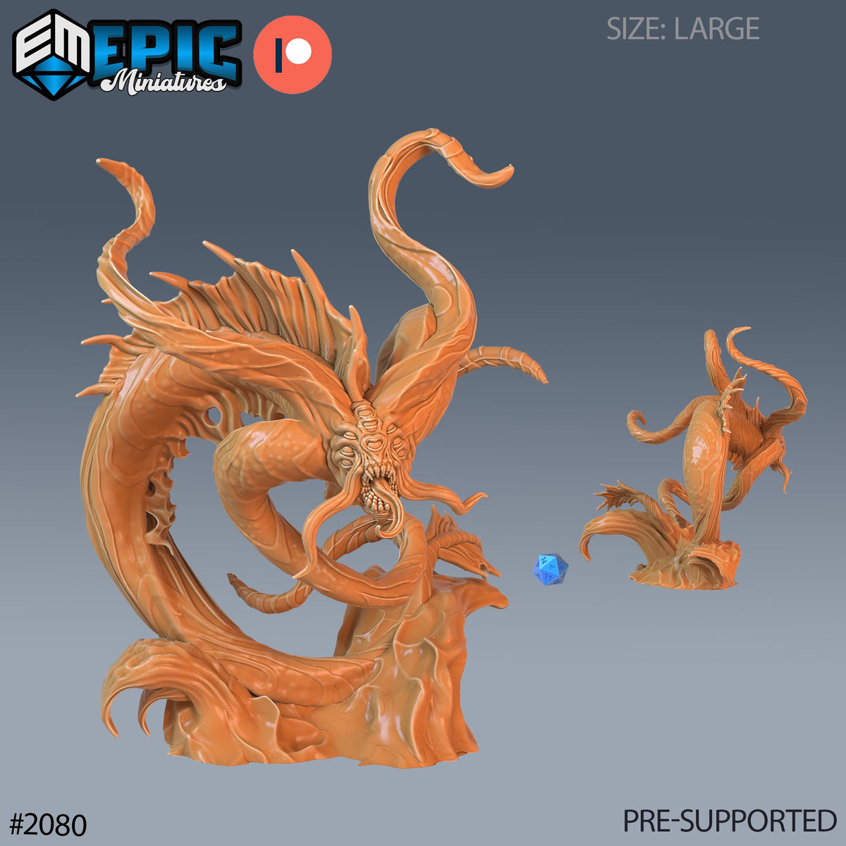 Swamp Aboleth Option #2080 front DND miniature Cruel Marshes 16k resin