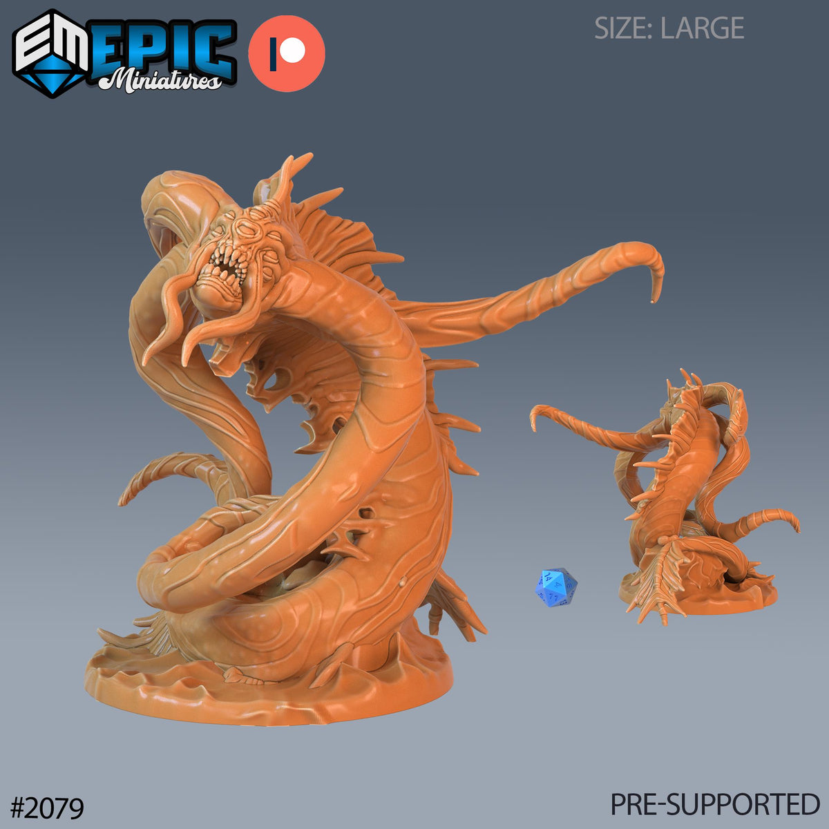 Swamp Aboleth Option #2079 front DND miniature Cruel Marshes 16k resin