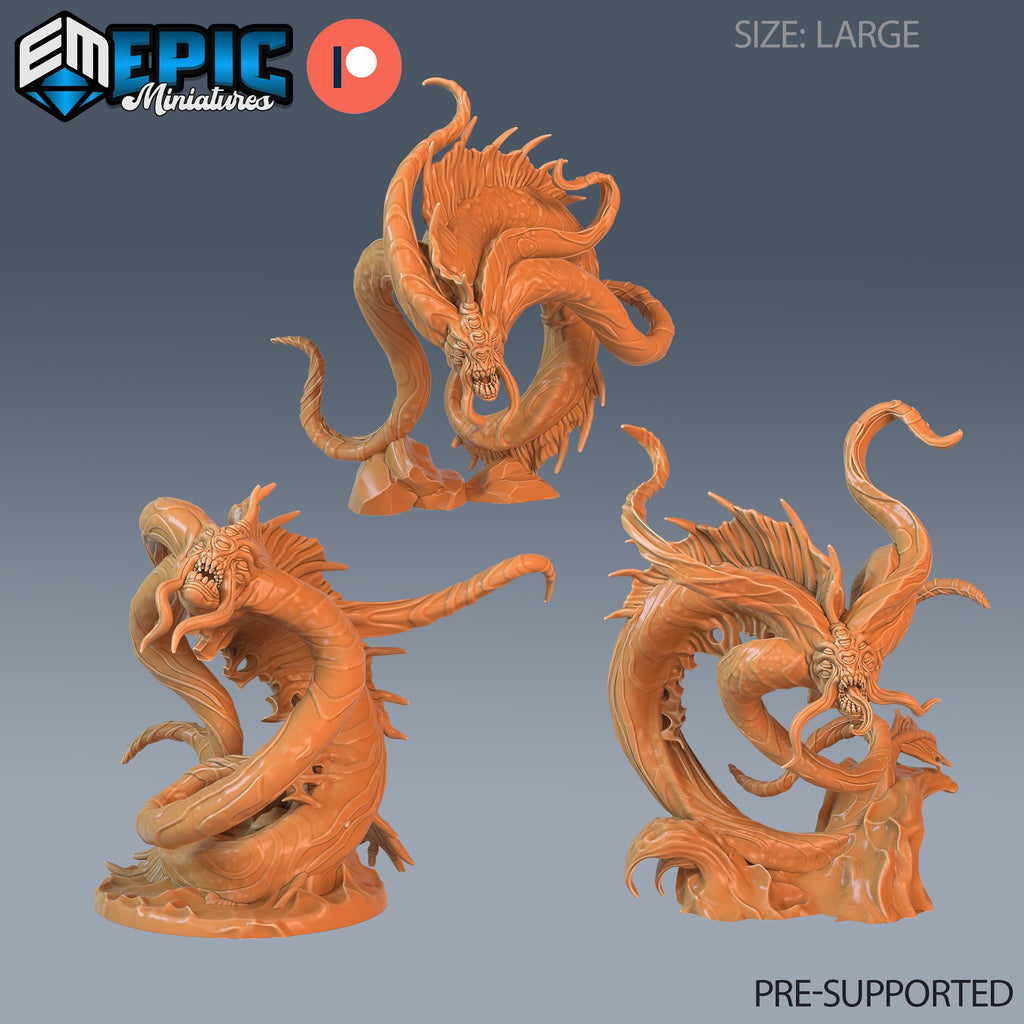 Swamp Aboleth Set of 3 DND miniatures group photo Cruel Marshes