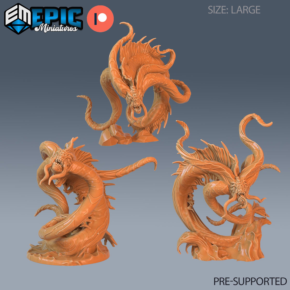 Swamp Aboleth Set of 3 DND miniatures group photo Cruel Marshes