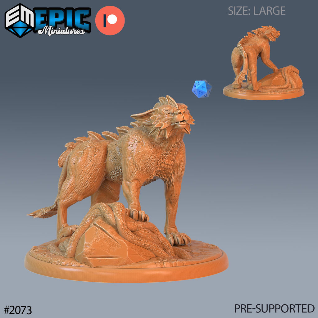 Aquatic Tiger Option #2073 front DND miniature Cruel Marshes 16k resin