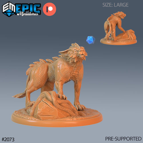 Aquatic Tiger Option #2073 front DND miniature Cruel Marshes 16k resin