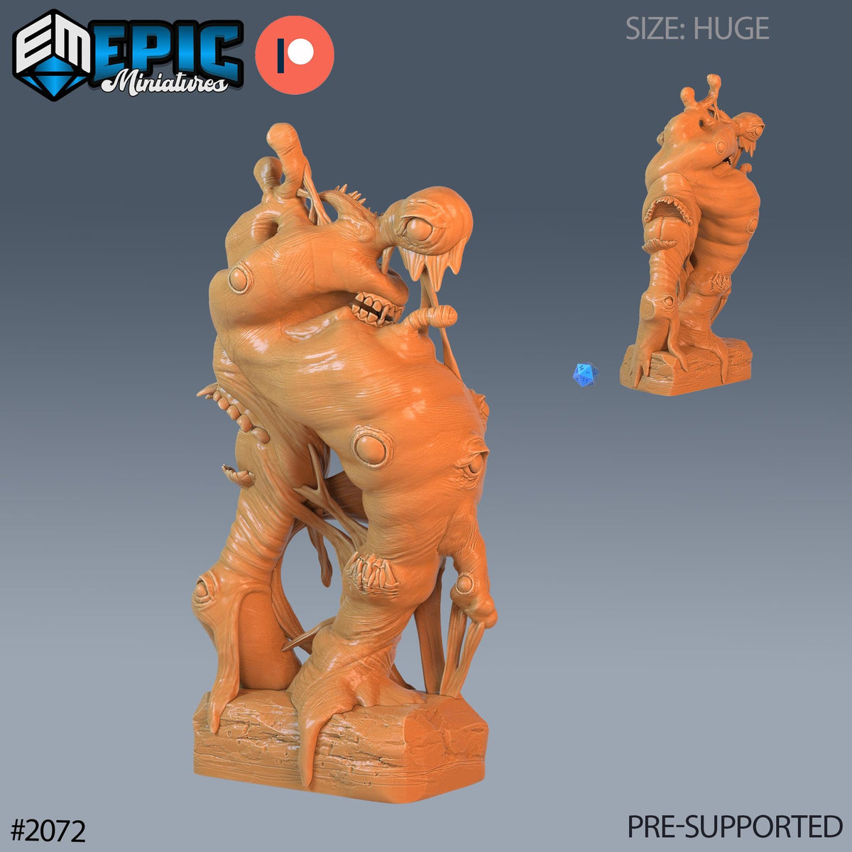Ancient Slime Demon Option #2072 front DND miniature Cruel Marshes 16k resin