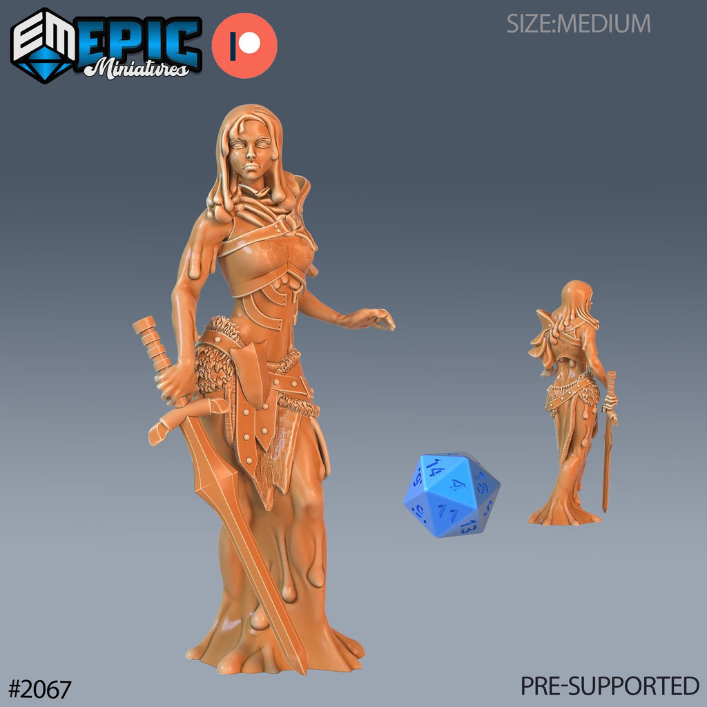 Slime Heroine Option #2067 (2) front DND miniature Cruel Marshes 16k resin