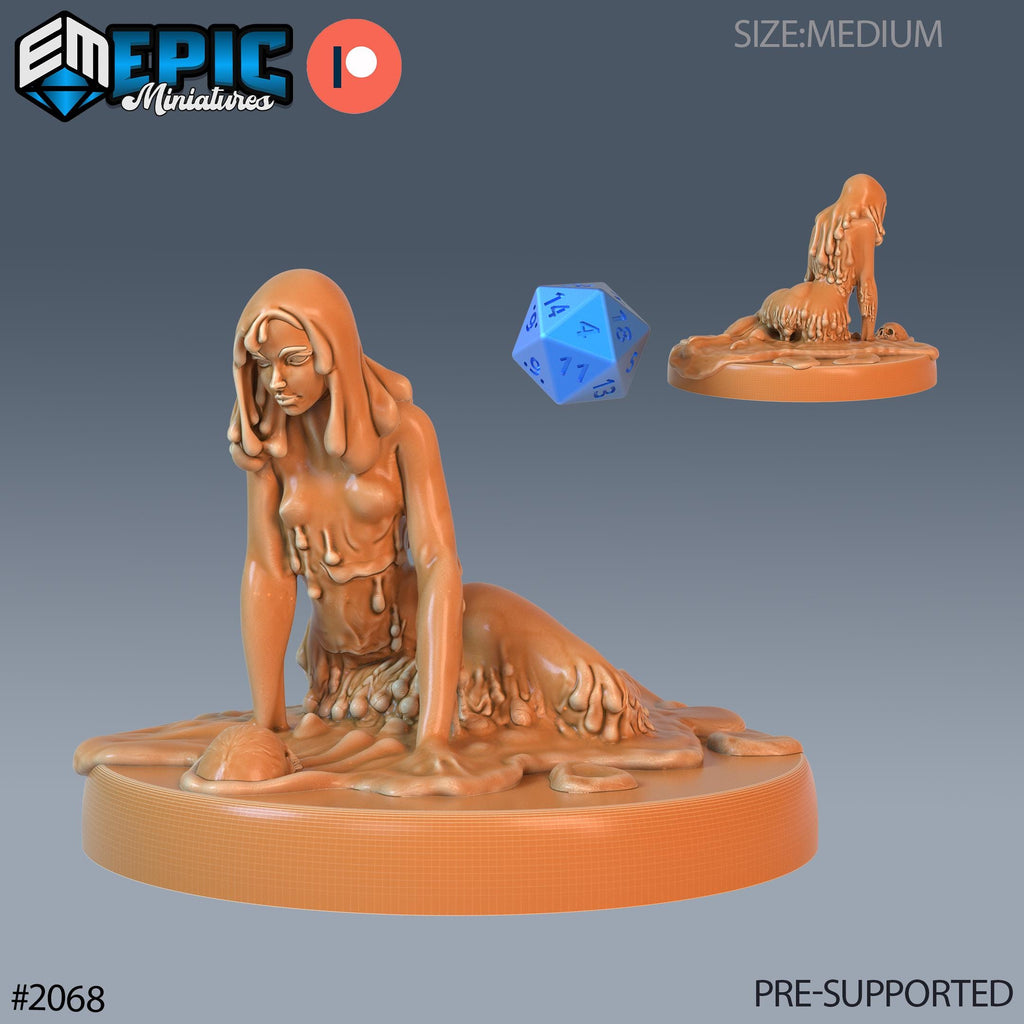 Slime Heroine Option #2068 front DND miniature Cruel Marshes 16k resin