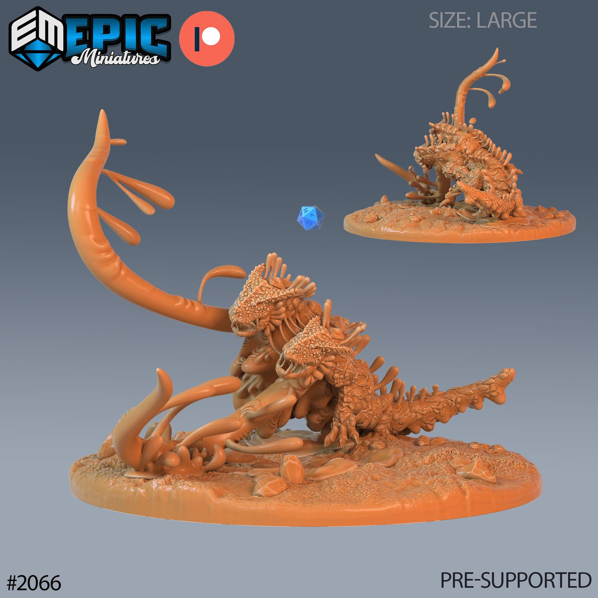Ooze Beast Option #2066 front DND miniature Cruel Marshes 16k resin