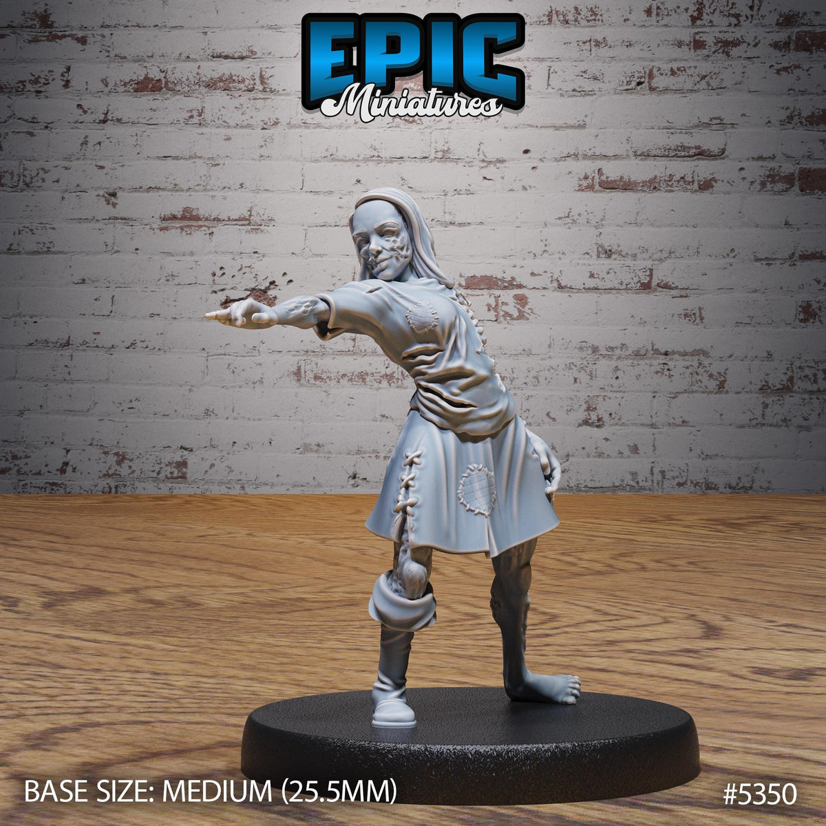 Zombie Villager Option #5351 front DND miniature Bloody Night 16k resin
