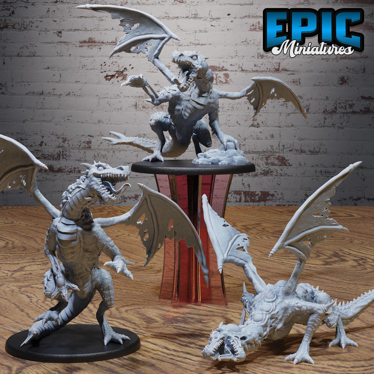Miasma Dragon Set of 3 DND miniatures group photo Bloody Night