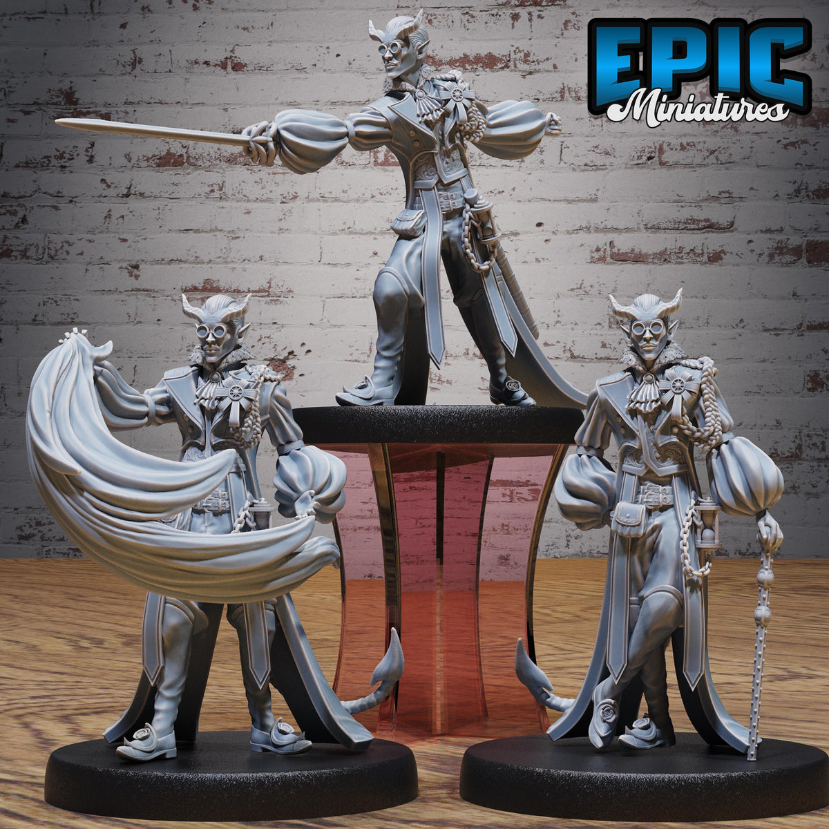 Tiefling Noble Set of 3 DND miniatures group photo Adventurers Guild