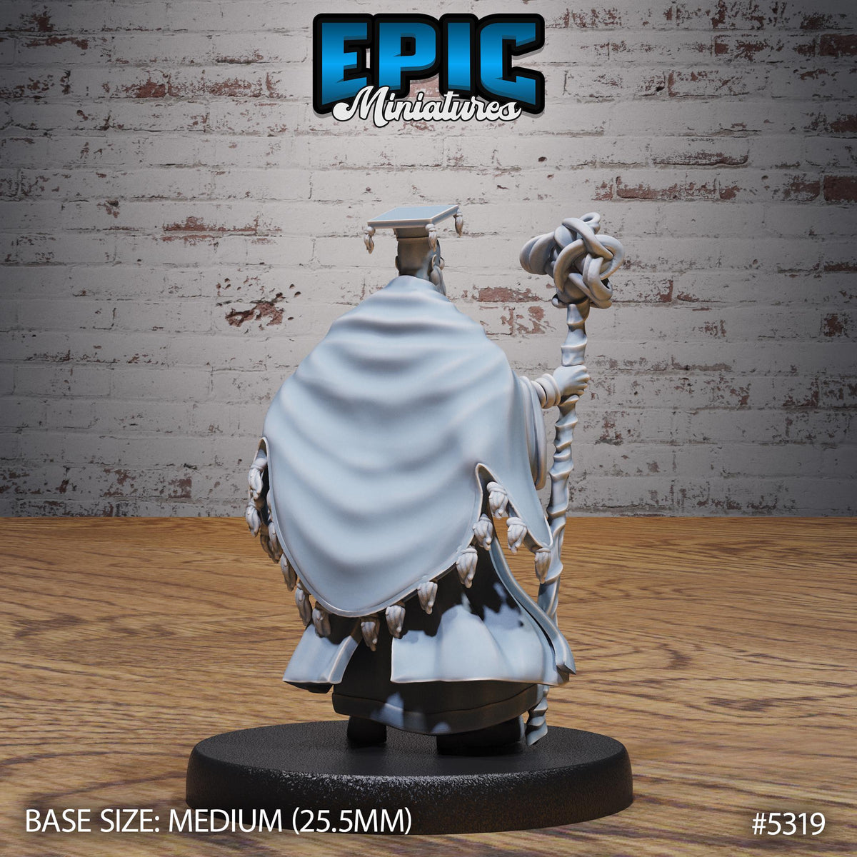 Scholar Wizard Option #5319 back DND miniature Adventurers Guild 16k resin