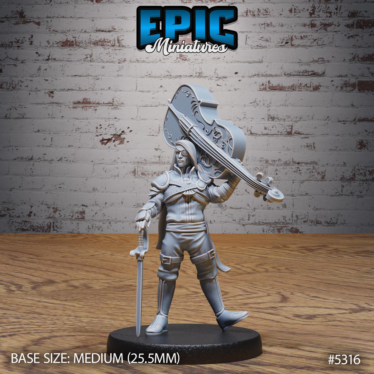 Vagabond Bard Option #5316 front DND miniature Adventurers Guild 16k resin