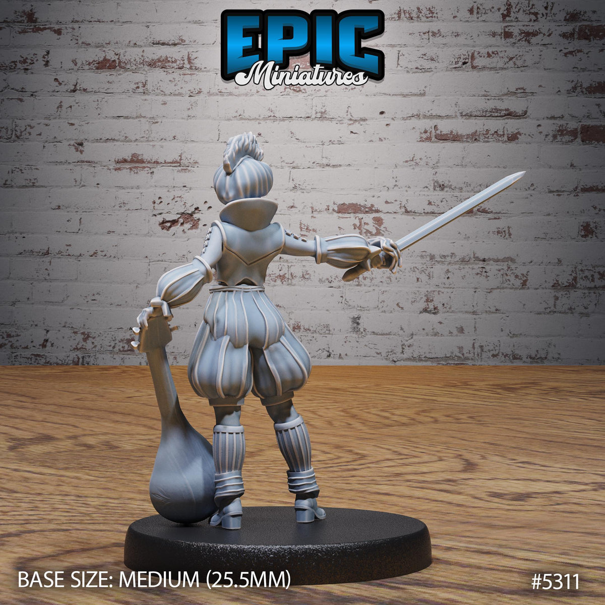Bard Adventurer Option #5311 back DND miniature Adventurers Guild 16k resin