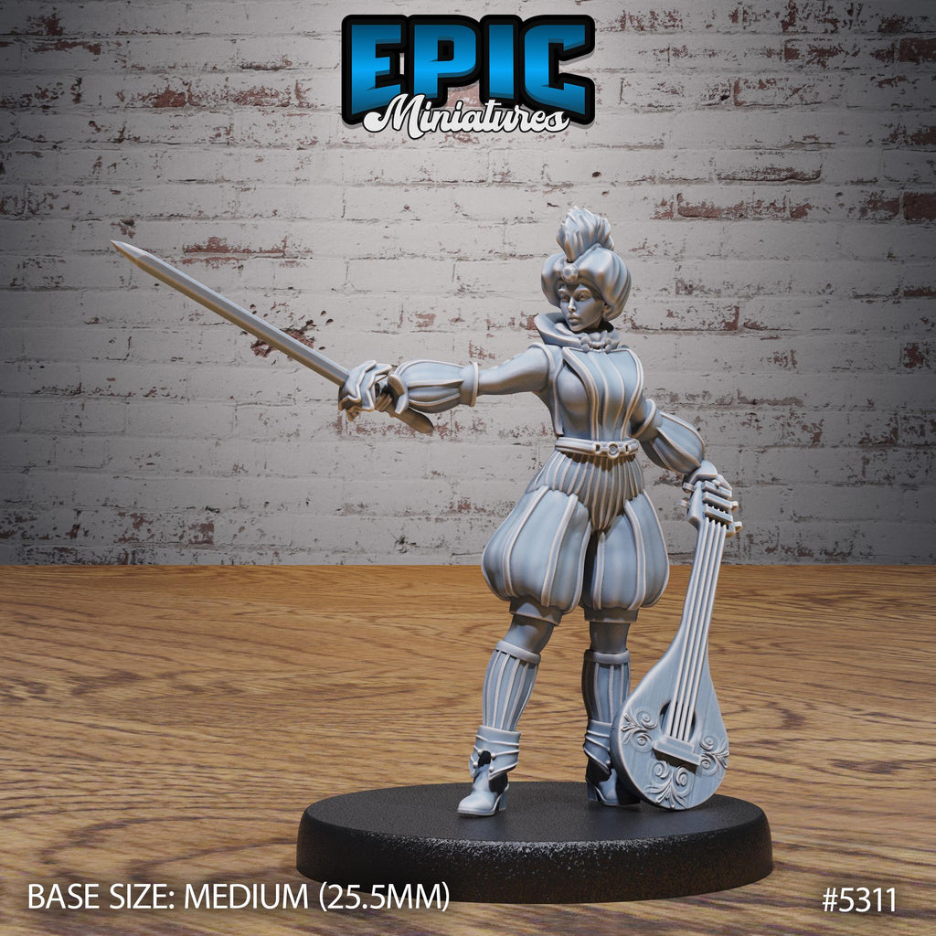 Bard Adventurer Option #5311 front DND miniature Adventurers Guild 16k resin