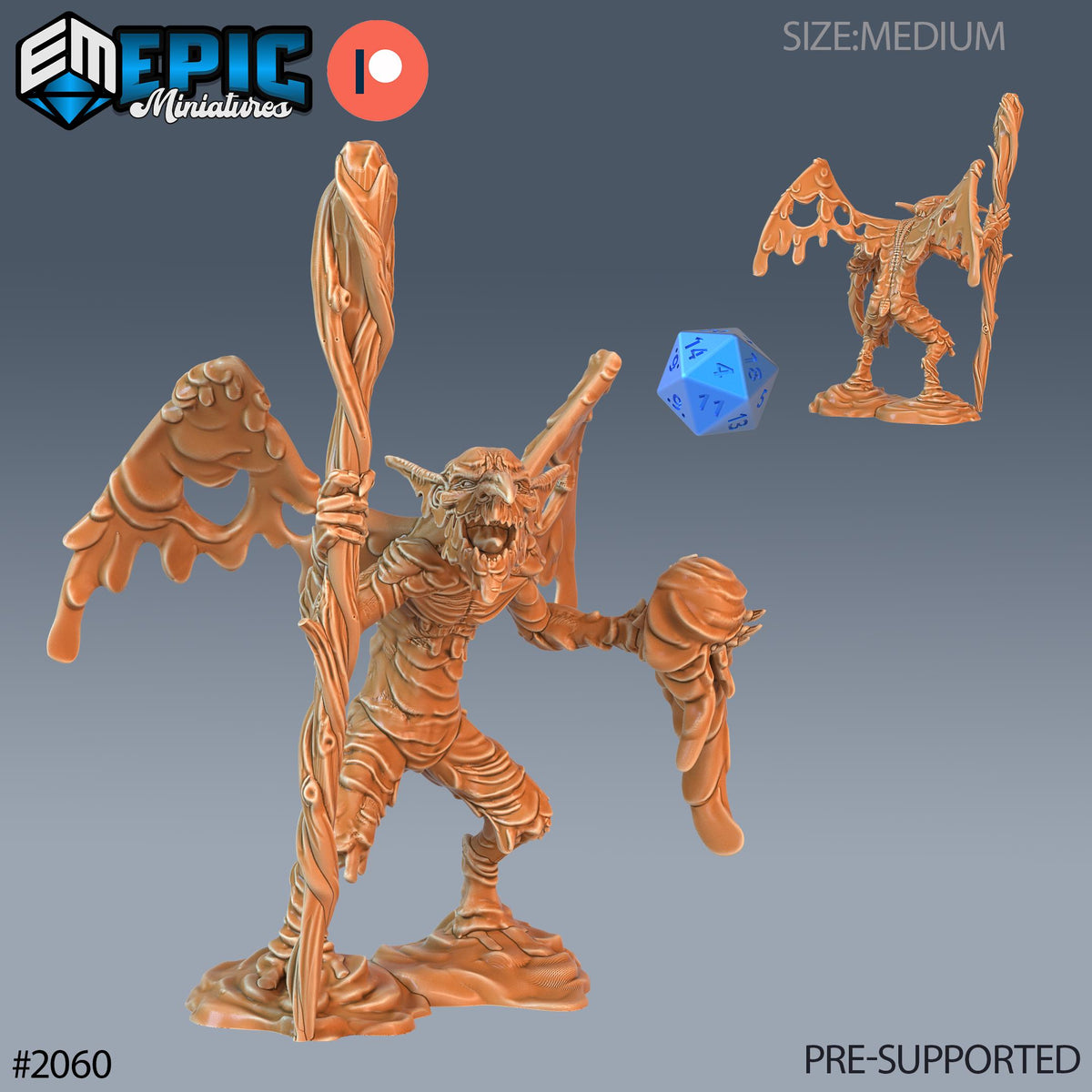 Mud Mephit Option #2060 front DND miniature Cruel Marshes 16k resin