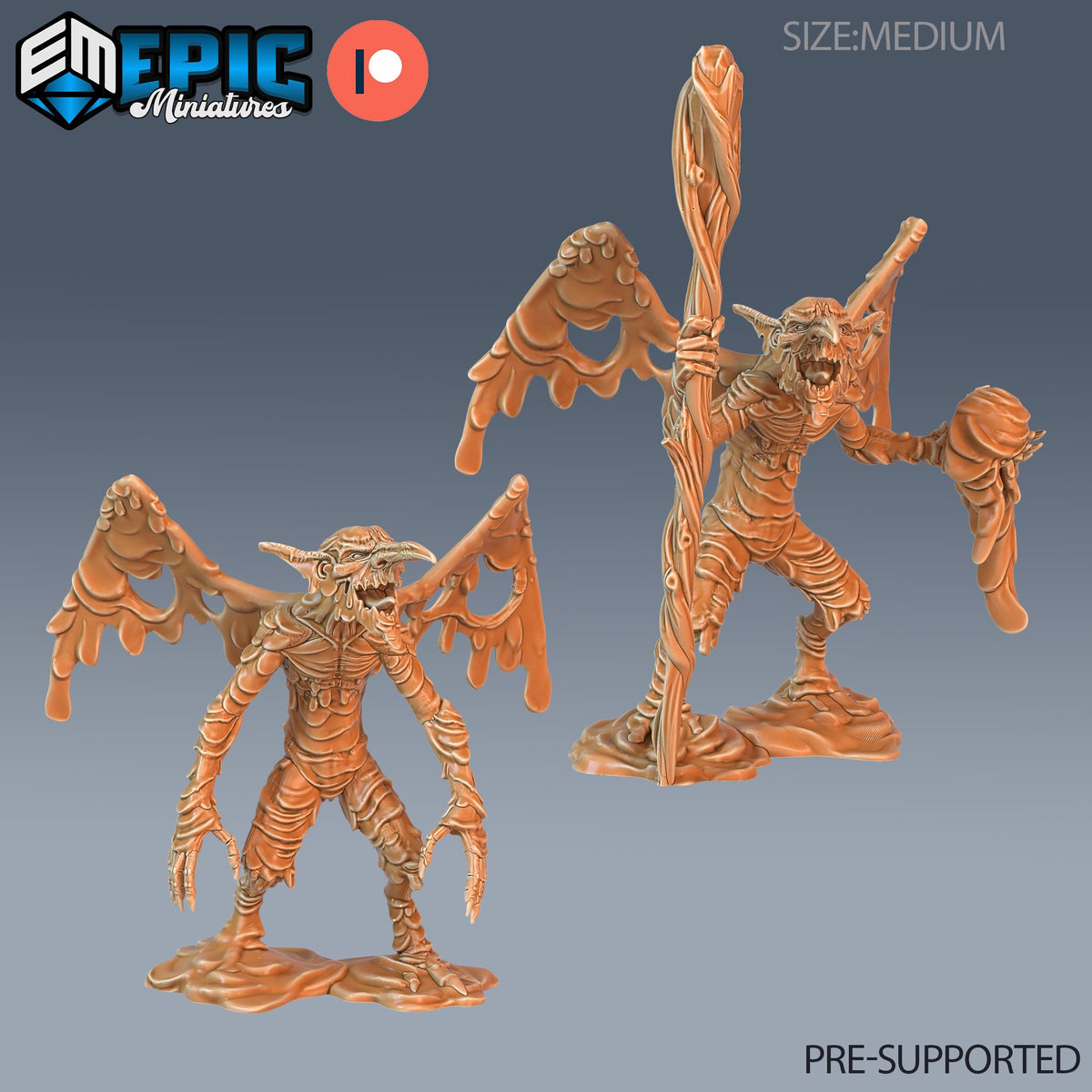 Mud Mephit Set of 2 DND miniatures group photo Cruel Marshes